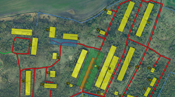 Karte mit ehemaligen Kasernengebäuden